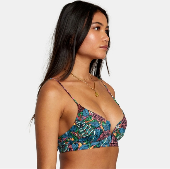 NWT - RVCA Ander V-Wire Crop Bikini Top - S - Picture 1 of 10